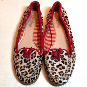 Sperry leather Top-sider animal print slip on shoes size 7